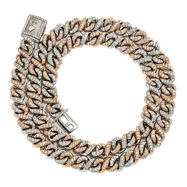 Diamond Infinity Link Chain 21.5 Inches 9 mm 9 Ctw
